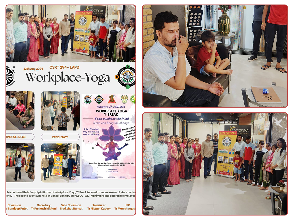 Workplace yoga event